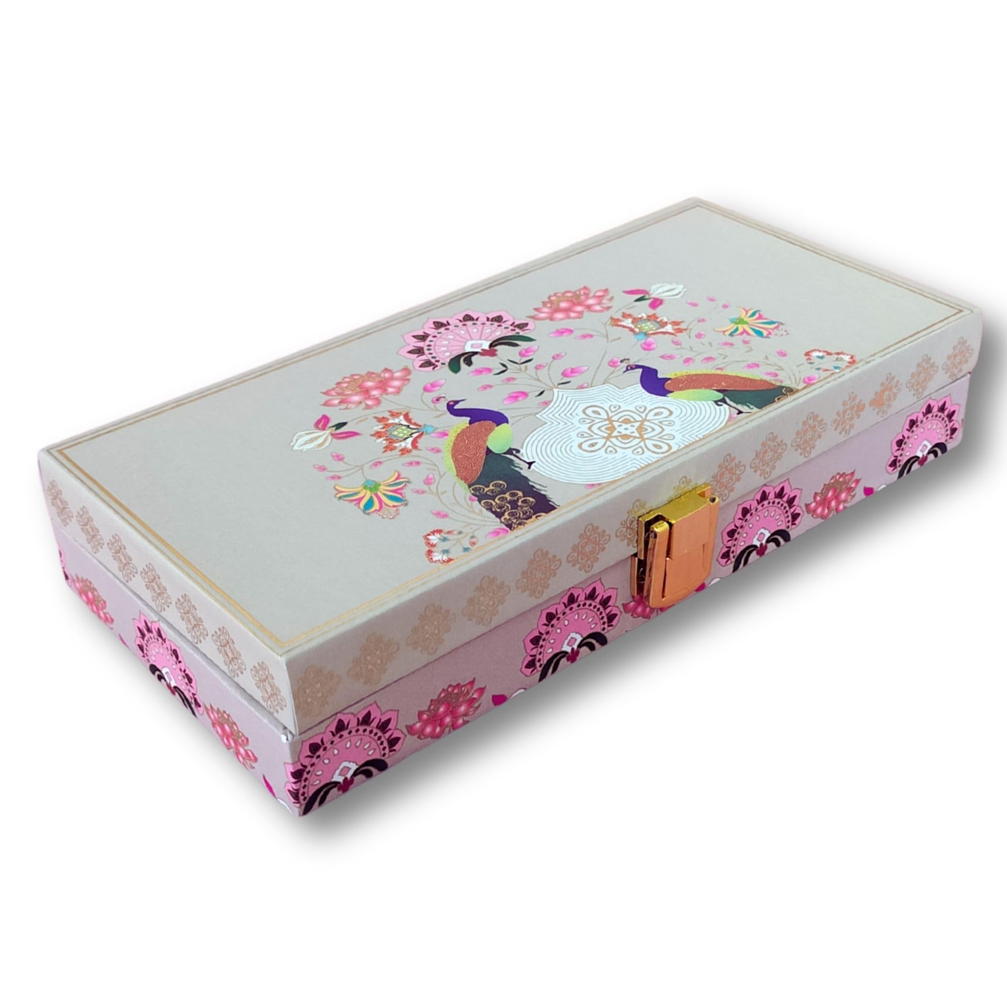 PAPER BEING 1 Pc Cream 2 Peacocks Designer Money & Shagun CashBox|Designer Multi-Purpose Box for Cash Gaddi, Jewellery, Sagun Money, Gifts | For Weddings & Festive Gifting-image-39
