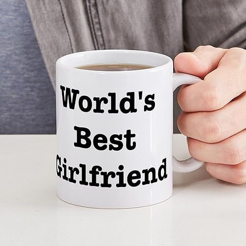 Miniatura 6 de CafePress Worlds Best Girlfriend - Taza de café de cerámica, taza de té, 11 onzas
