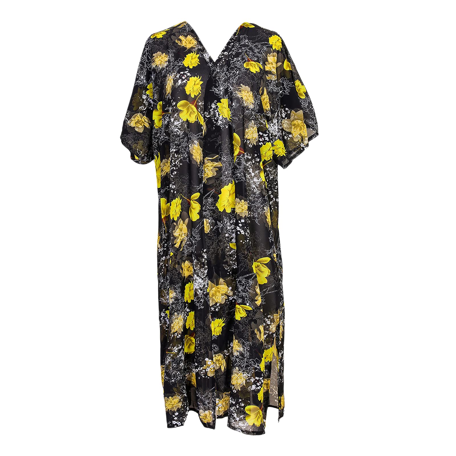 nivaa Summer Kimono Cardigan Open Front Tops Beach Swim Cover Ups 110x80cm Bright Yellow-picture-27