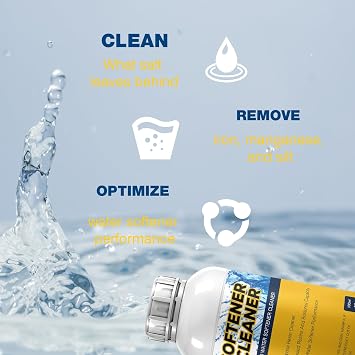 4-Pack Liquid Water Softener Cleaner, Water Softener Cleaner Solution | Universal Cleanser for Hardwater Systems, 4 Ounce Bottle