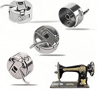 Sewing Machine Bobbin Case 4-Pack - Stainless Steel Bobbin for Front-Loading 15 Class Machines, Compatible with Most Home & Vintage Sewing Machines, Non-Snag Design, Durable Replacement Spool Case