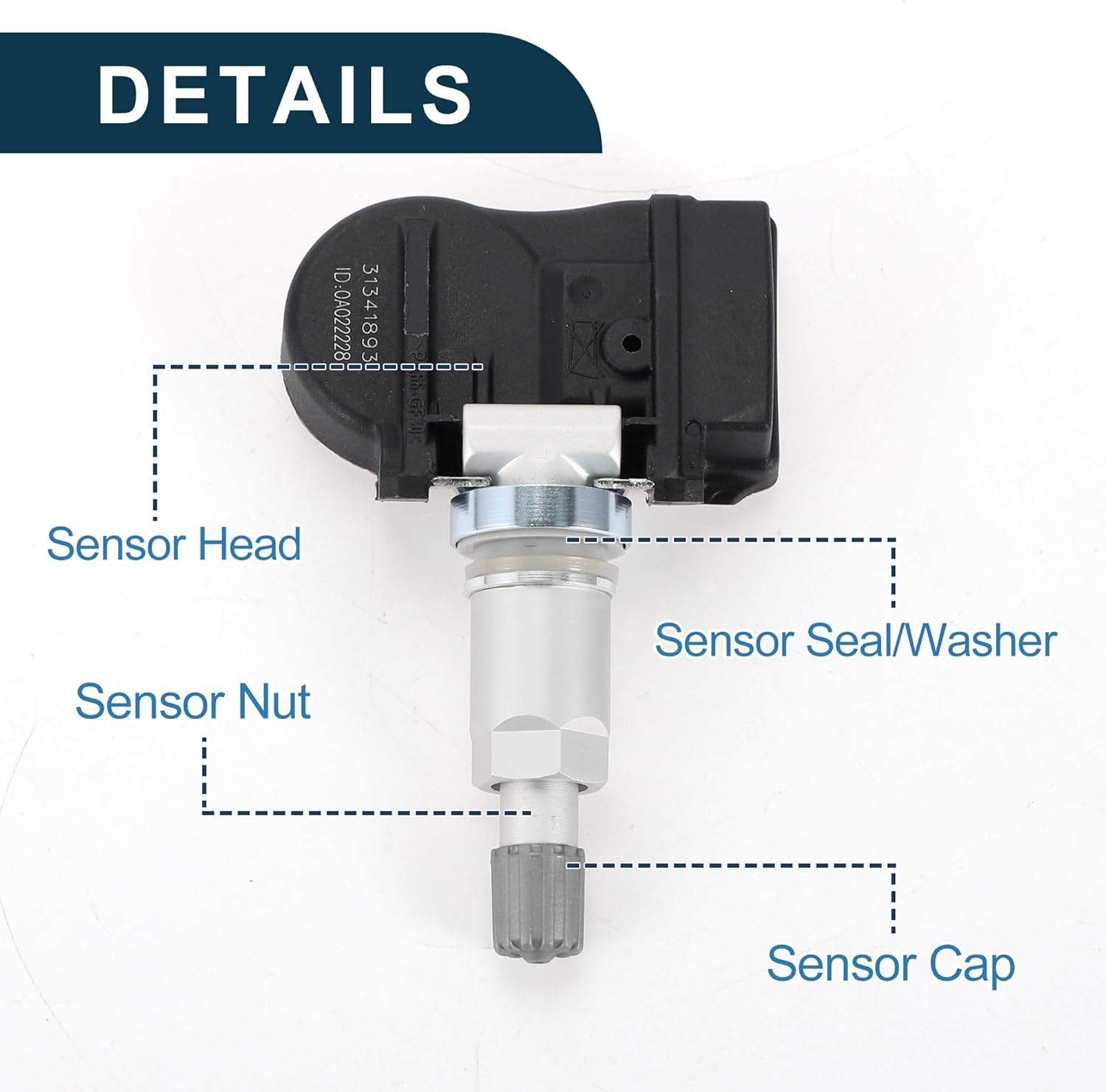 Tire Pressure Sensor for Volvo XC60 2010-2017 433MHz No.31341893/31341171 Tire Pressure Monitoring Sensor 4 Pc