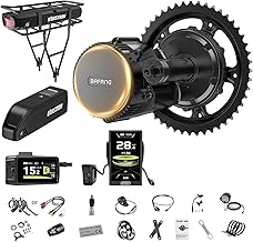 BAFANG Mittelmotor E-Bike Umbausatz, BBS01B BBS02B BBS-HD 250W 350W 500W 750W 1000W Mittelmotor Umbausatz Kit mit optionalem LCD-Display & Akku, 36V 48V 52V für Tretlager 68-73/100/120 mm Bike