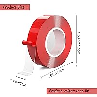 Vista 3 de Cinta de montaje de doble cara, cinta de montaje extraíble multiusos, sin rastro, reutilizable, lavable, cinta adhesiva de gel (16 pies)