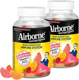 750mg Vitamin C Immune Support Supplement Gummies for Adults, Assorted Fruit Flavor, Gluten Free Crafted Blend with Powerful Antioxidants Vitamins A C & E, 42 Gummies (2 Pack)
