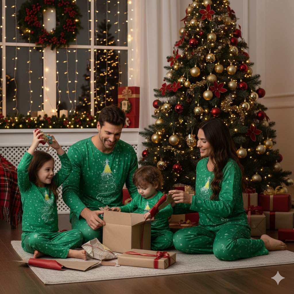 Radmire Matching Christmas Pajamas for Family Couples, XMAS Holiday PJs Sleepwear Set Long Sleeves and Pants - Image 6