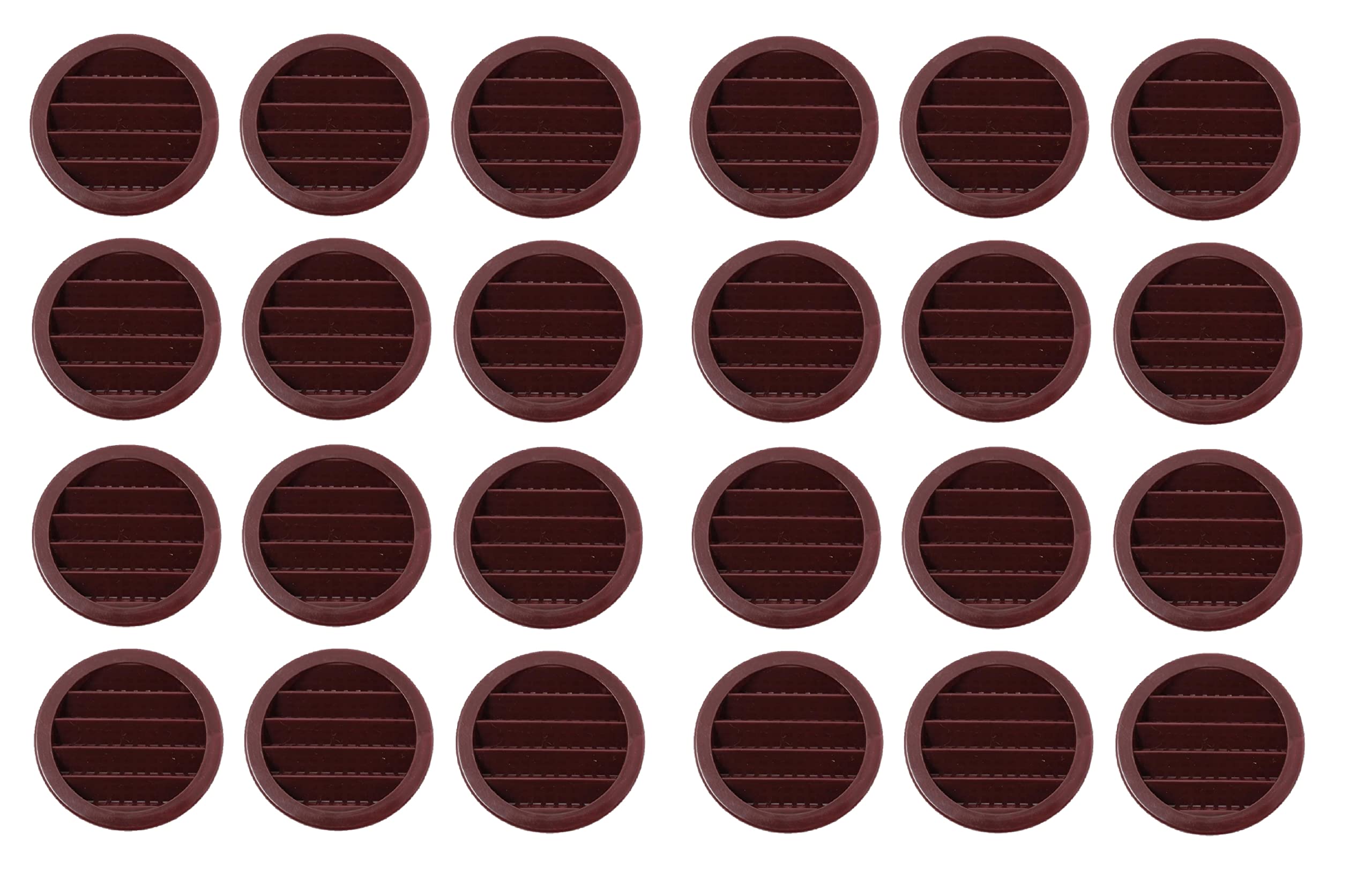 Griglia rotonda in plastica da 5,1 cm per bocchette dell'aria dei rettili, diversi colori/quantità (24, marrone)