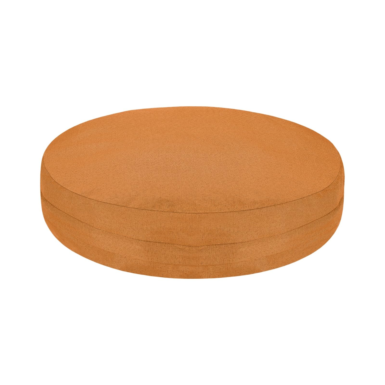 sourcing map Round Floor Pillow Cover, 15.7" Floor Cushion Cover, Washable Dustproof Round Tatami Meditation Pillow Protector with Zipper for Living Room Bedrooms Office Outdoor, Orange Yellow