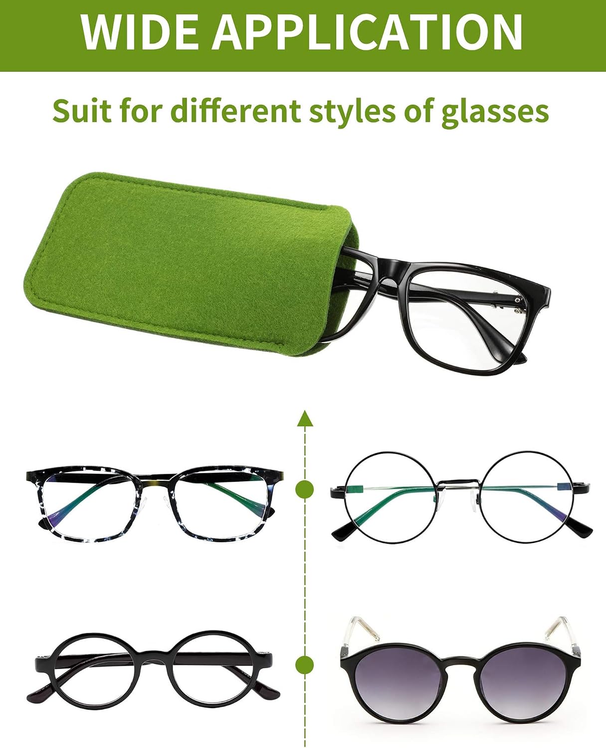 Frienda 7 Pack Soft Eyeglass Cases Reading Felt Glasses Case Slip in Portable Travel Cloth Sunglasses Storage Pouch Sleeve for Men Woman