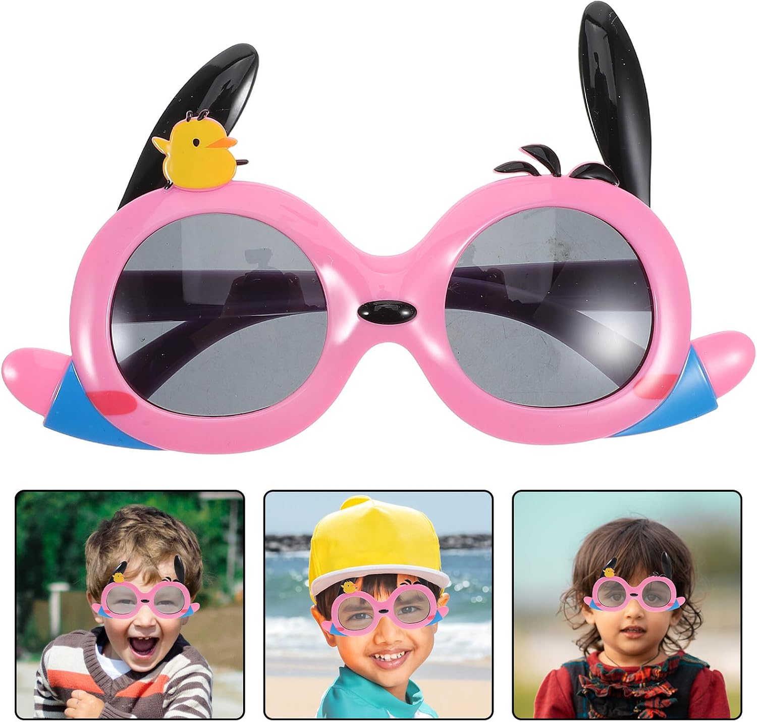 Cartoon Sunglasses for Boys and, Anti-uv Protective Eyewear with Bright Pink Color, Safe Outdoor Sunglasses for Babies
