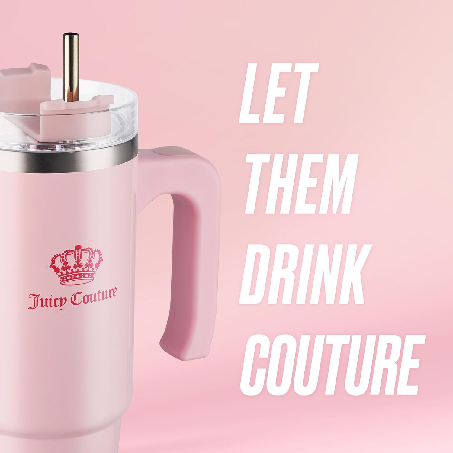 Juicy Couture Travel Style Fashion Water Bottle - Light Pink - 31.5oz - Image 5