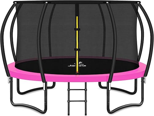 Miniatura 14 de Trampolín de 8 pies, 10 pies, 12 pies, 14 pies, 15 pies, 16 pies, trampolines recreativos con red de cierre y escalera, trampolines antioxidantes