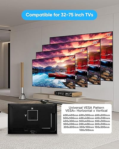 Miniatura 9 de Soporte de pared para TV de brazo largo de esquina con extensión de 25.6 pulgadas, soporte de TV de movimiento completo giratorio de 180 grados