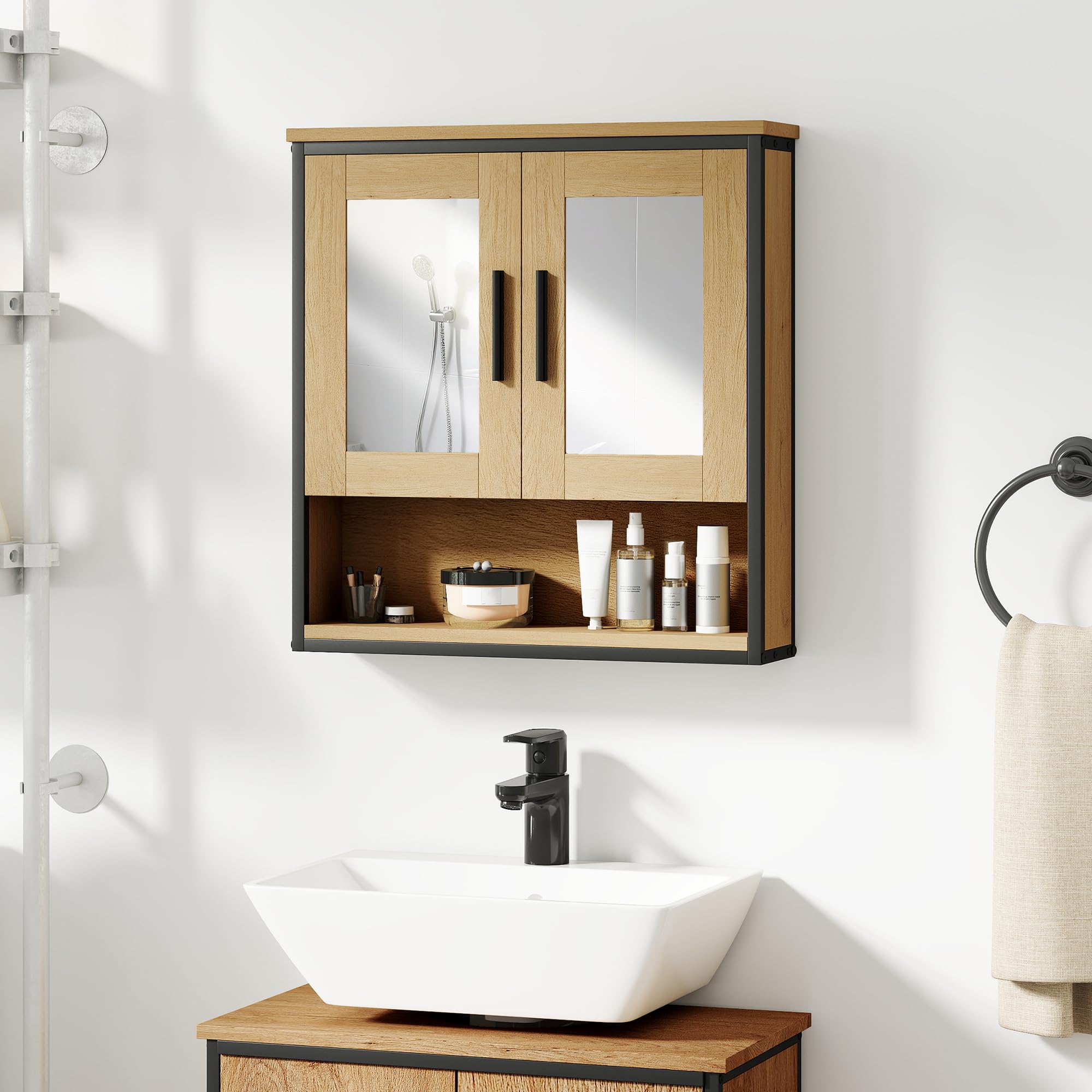 homcom armoire murale salle de bain
