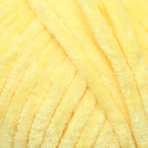 Miniatura 2 de Estako Velvet - Manta de felpilla amigurumi para tejer y tejer, súper voluminosa, 3 x 3.53 oz (3 x 132 yardas) (1850 - amarillo)