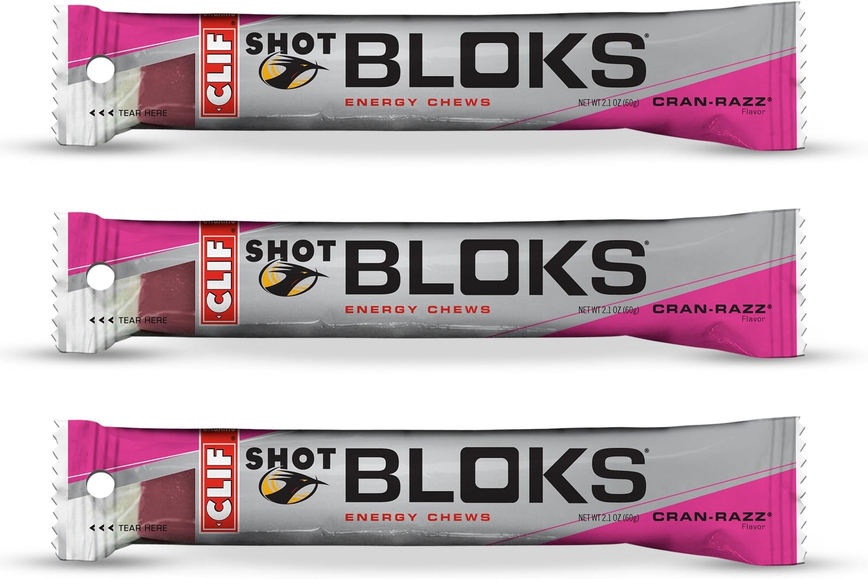 Clif Shot Bloks - Cran-Razz (3 x 2.1oz Bars)