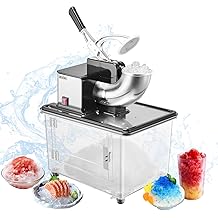 VEVOR Commercial Ice Crusher 661LBS/H, 350W Electric Snow Cone Machine with 4 Blades, 2000RPM Stainless Steel Shaved Ice Machine with 11 Gal Crushed-Ice Box, for Family Restaurants Bars, Black
