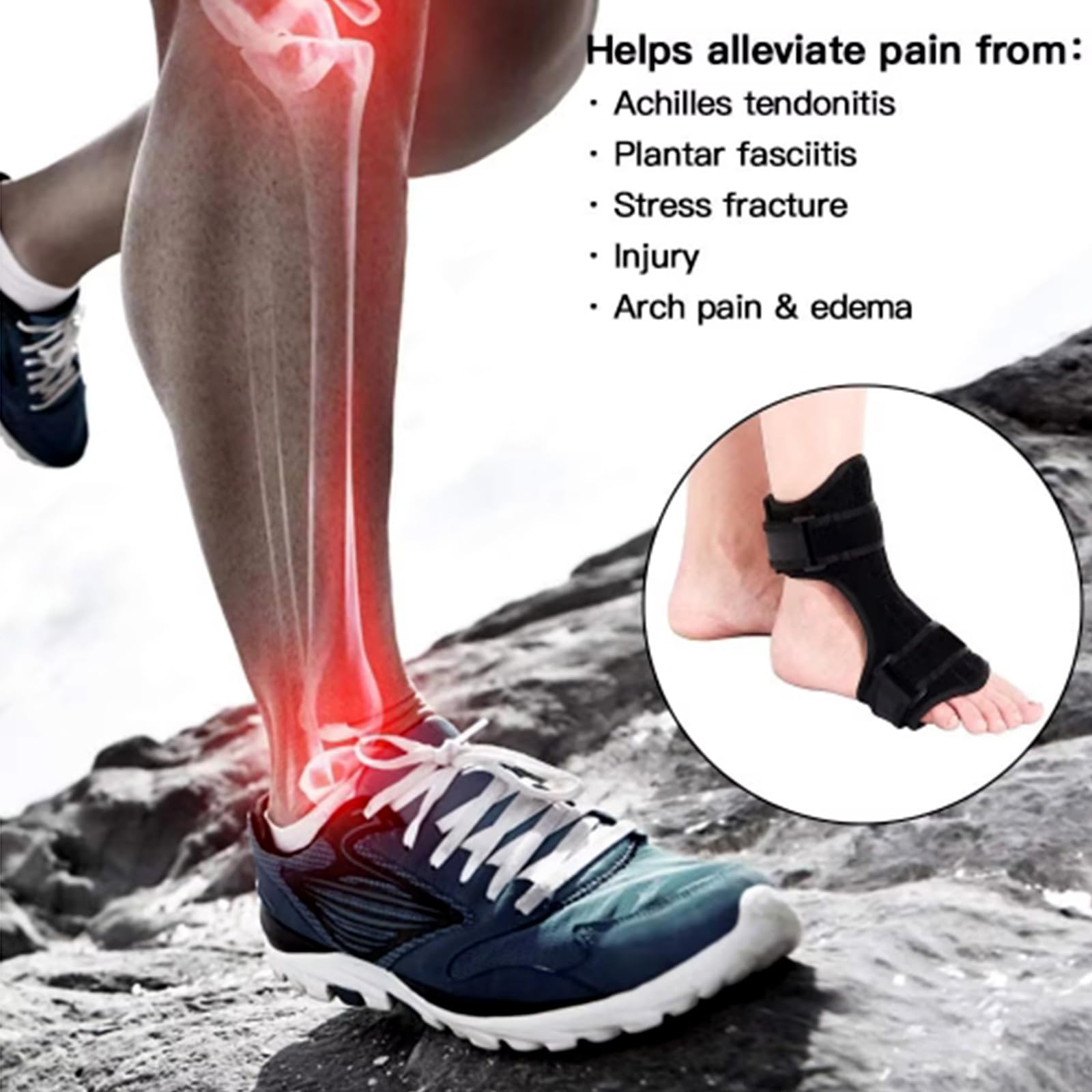 Soporte para pie caído,Soporte ortopédico para caída de pie Férula Nocturna Para Fascitis Plantar para Tendinitis De Aquiles, Caída Del Pie, Problemas En El Talón Del Tobillo
