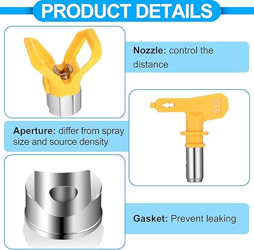 Miniatura 4 de 3 juegos de pistola de pintura sin aire de 3600PSI con punta 513/515/519 junta giratoria de alta presión pistola pulverizadora de pintura sin aire