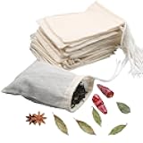 10Pcs Reusable Tea Filter Bag, Soup, Bone Broth Brew, Spice, Muslin Strainer, Natural Unbleached Cotton Cheesecloth Bags for Cold Brew Coffee (3x4inch)
