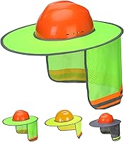 Vista 1 de Casco Industrial UNCO con Protector Solar, Verde, Visera Completa y Estándar de Malla, Alta Visibilidad Reflectante, Accesorio para Casco Duro