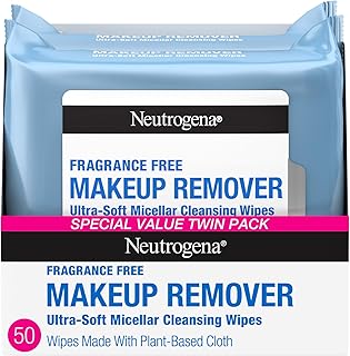 Makeup Remover Wipes, Fragrance-Free, 2 Pack of 25 Count