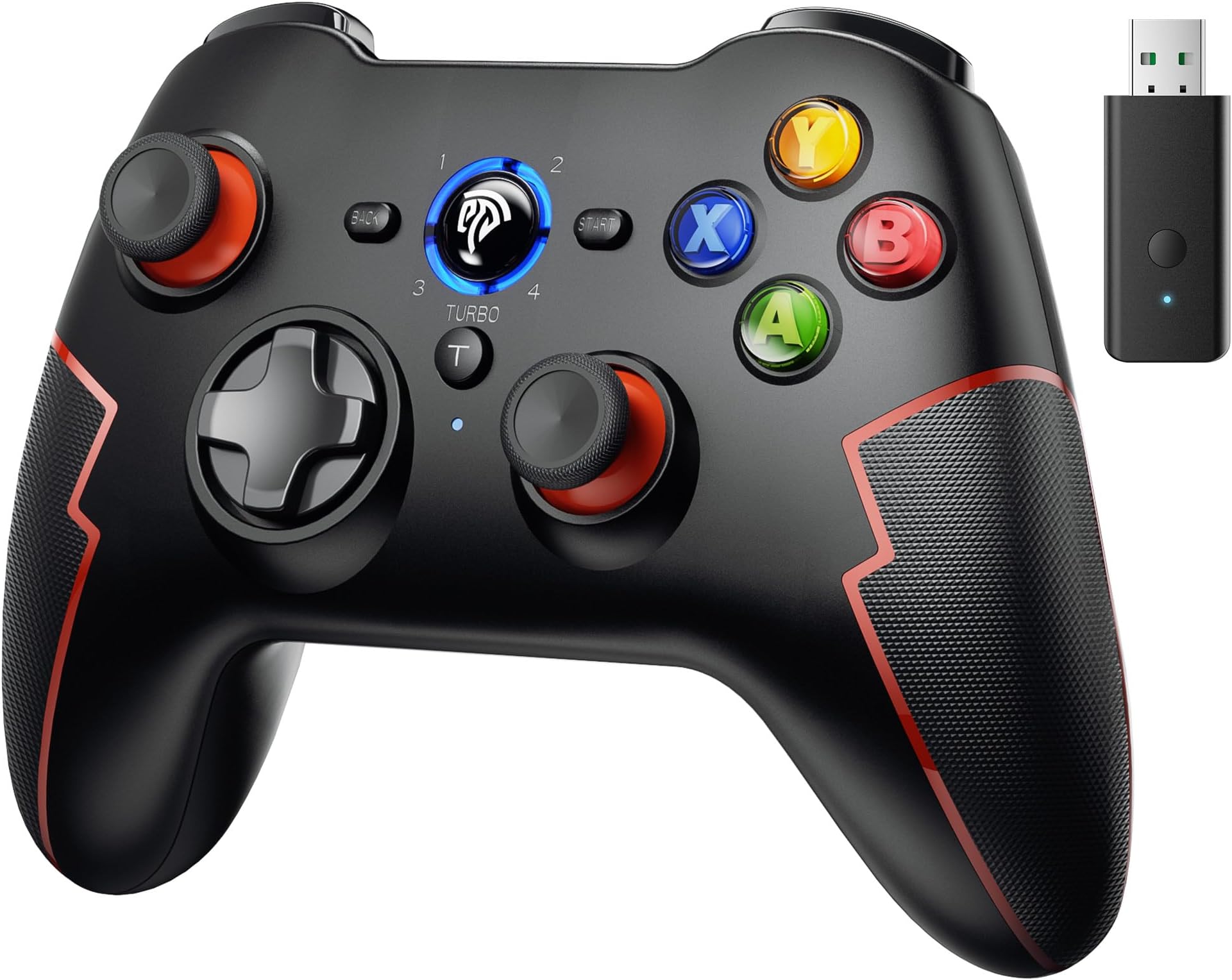 EasySMX Wireless Controller for PC PS3 Windows, ESM-9013 Pro Gamepad Controller PC TV Box/Laptop/Android Plug and Play Gamepad Joystick with Hall Linear Trigger Turbo Vibration 14 Hours
