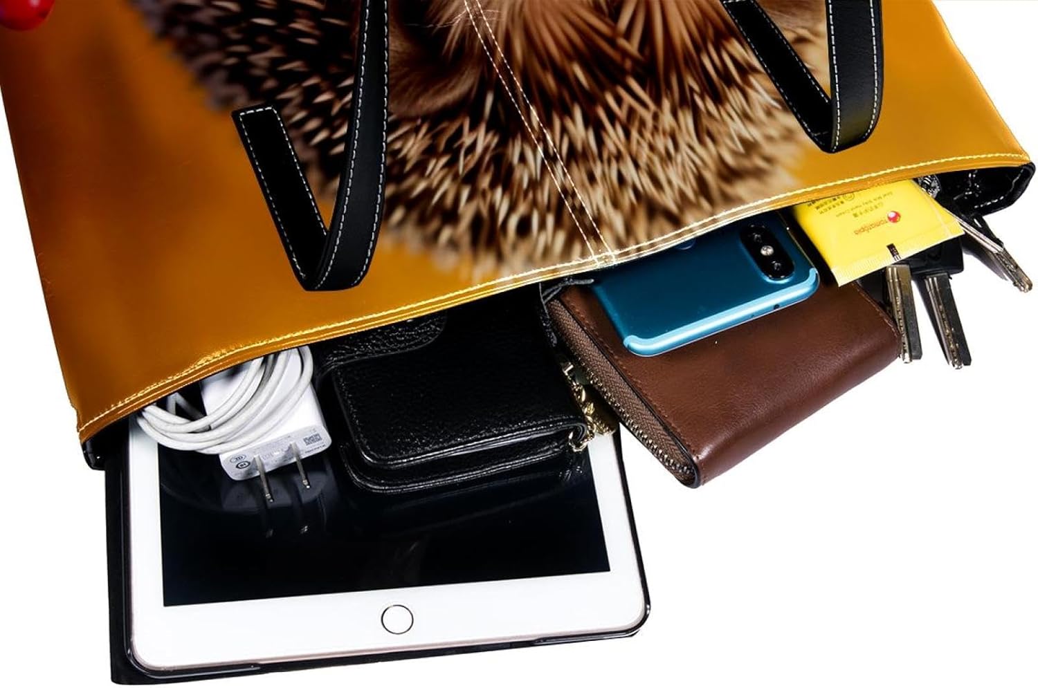 [YTYVAGT] 女性用財布、トートバッグ美学、レディーストートハンドバッグ,秋の動物と桜