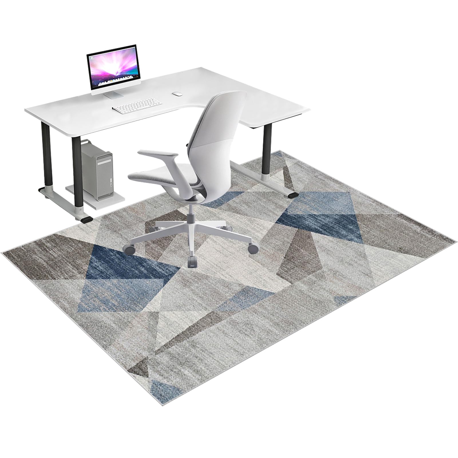 Hard Floor Protection Mat, Office Chair Mat for Hardwood/Tile Floor, Computer Gaming Chair Mat, Under Desk Office Gaming Rug, Carpet Protector Chair Mat Easy-Clean Floor Protector Mat 90 x 120 cm
