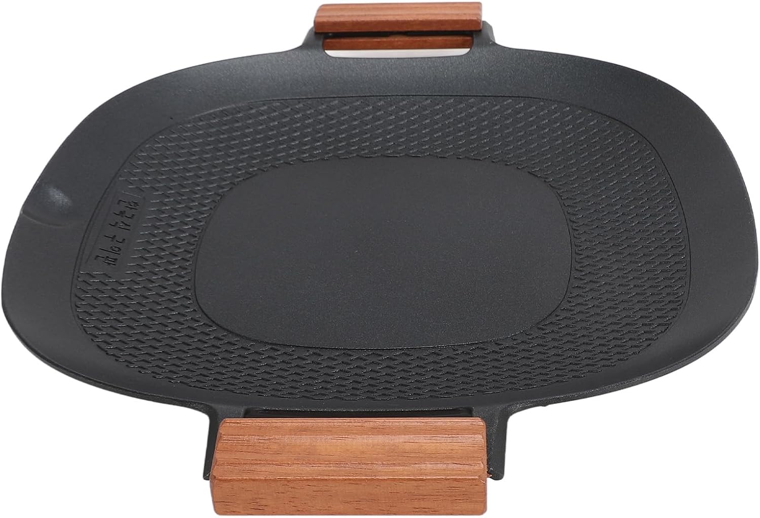 Nonstick Grill Pan, Aluminum Griddle Pan with Wooden Handle Stove Top Plate Fast Heating for Grilling Bacon Steak Meats