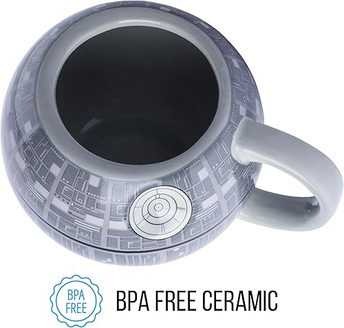 Miniatura 41 de Silver Buffalo Star Wars The Mandalorian Grogu - Taza de cerámica con tapa de rana esculpida, 18 onzas