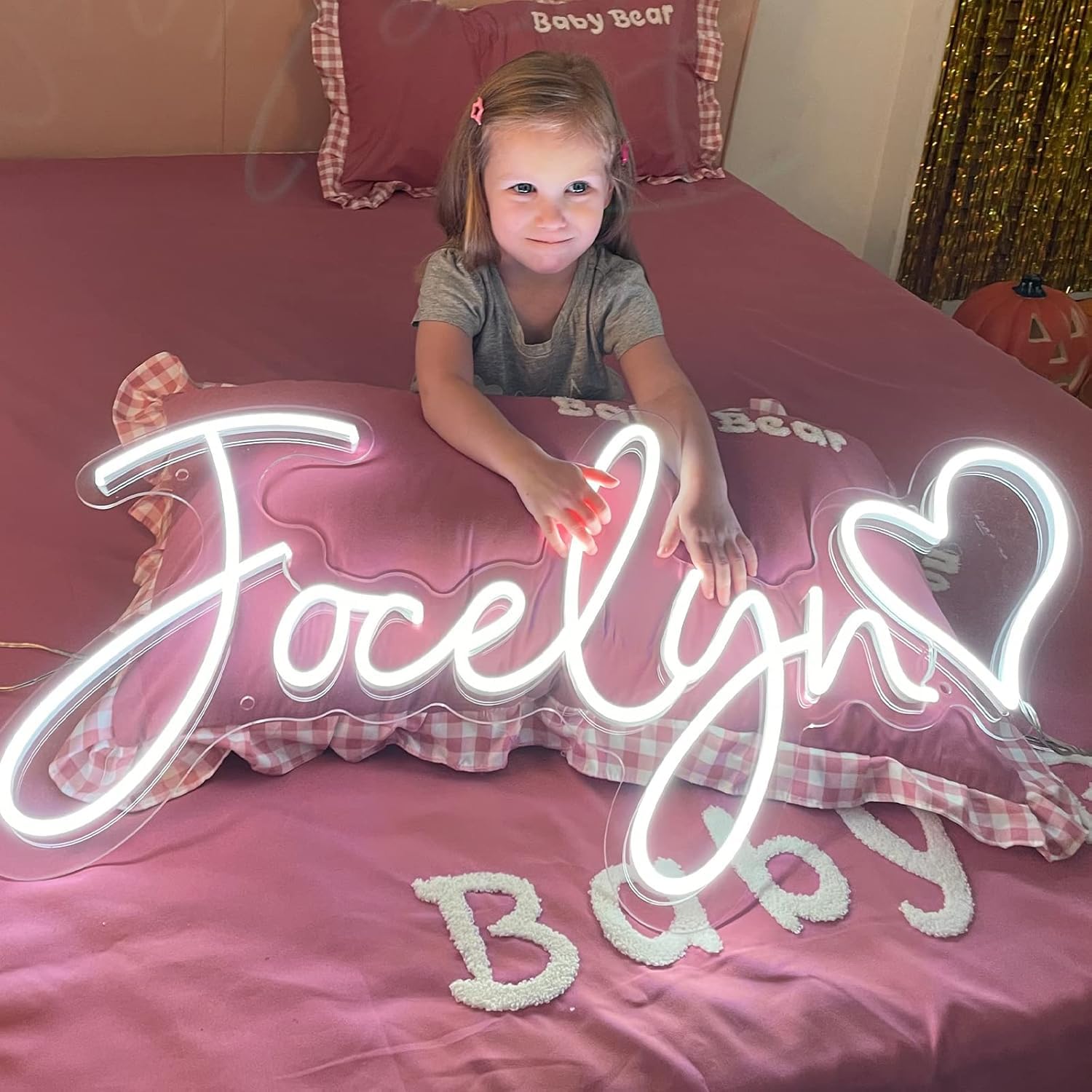 Large Custom Neon Sign, Dimmable Personalised Neon Light Sign for Wall, Customizable Led Light for Bedroom Dorm Home Wedding Shop Party Cafe Birthday Gifts — image 1
