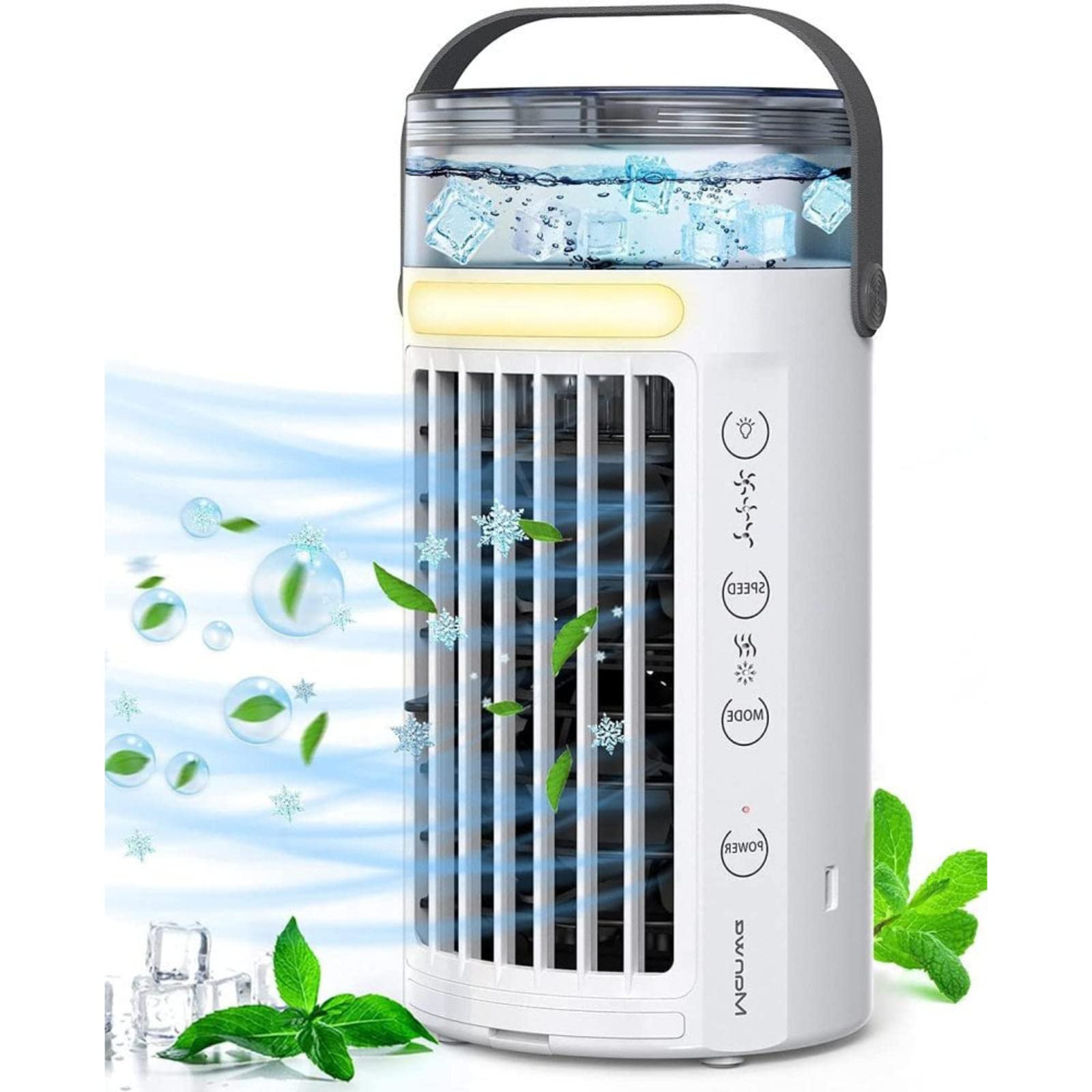 HXYSXHJUO Quiet Mini Conditioner Desk Cooling Fan for Home,Portable Air Cooler,Cooling Spray - With 7-Color Led Lights Coolers Personal Device Cooler Fan, Home, Office,