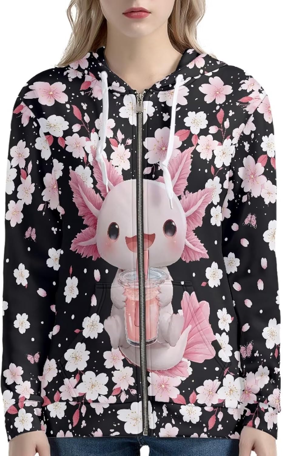 Showudesigns Women's Clothing Zip Up Hoodies XS-5XL Fashion Sweatshirts Clothes Fall Pullover Tops - Image 2