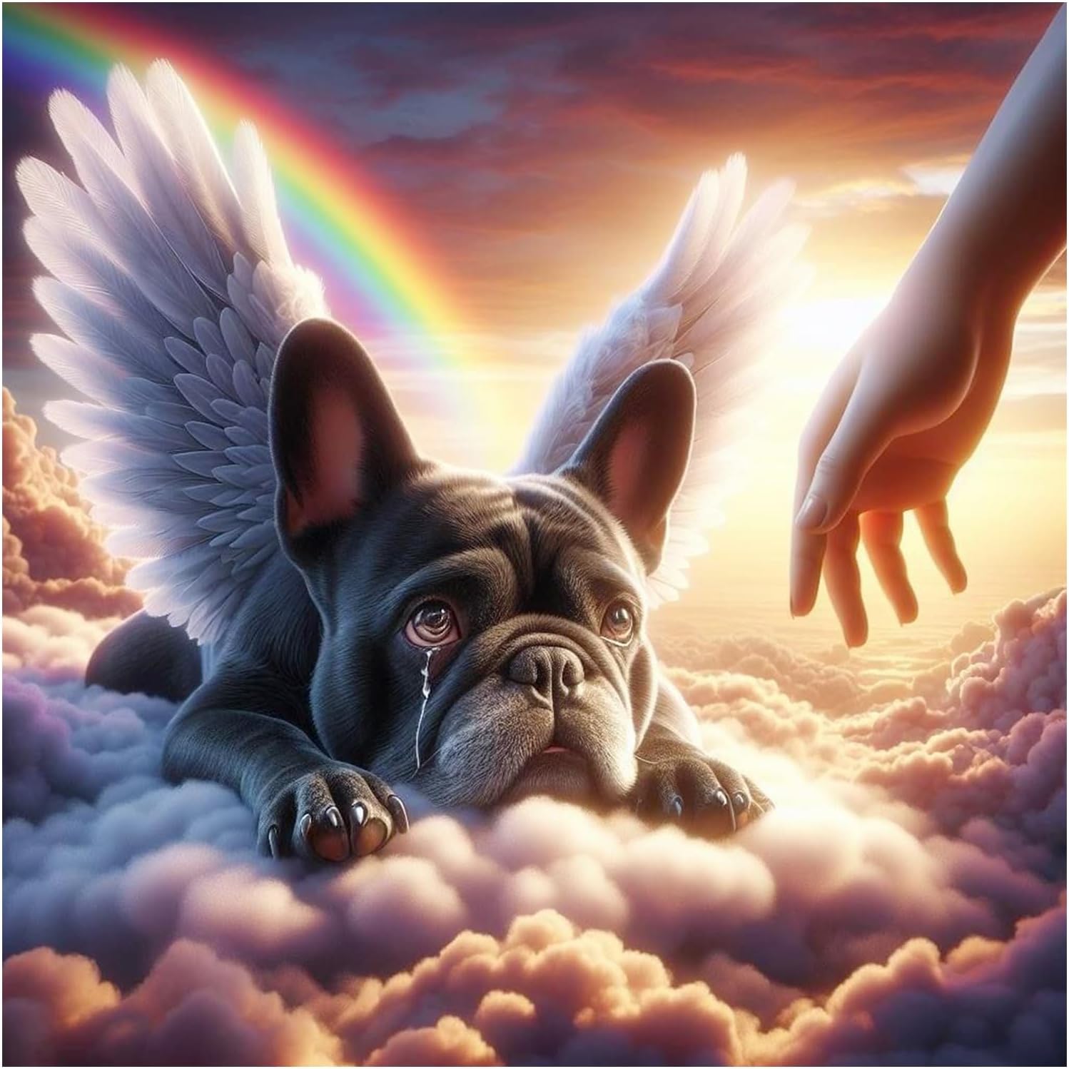 AMORARS Angel Dog Diamond Art Kits for Adults 5D Diamond Painting Kit