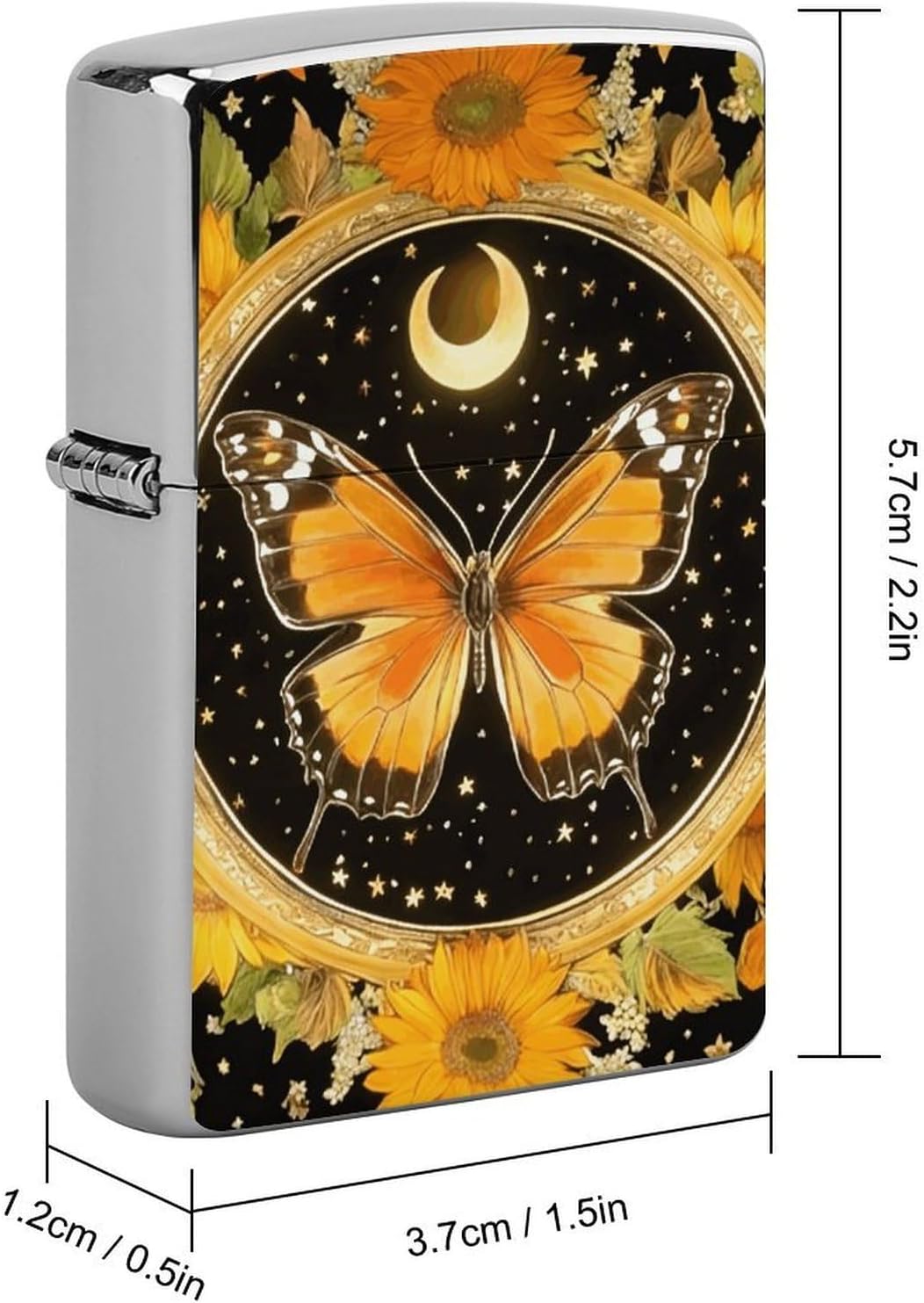 Abstract Vintage Butterfly Lighter Case Cover Metal Lighter Case image 2