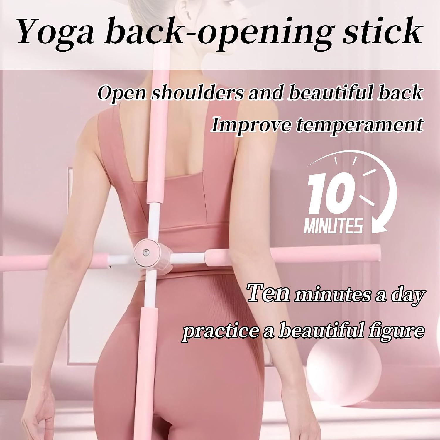 Posture Stick - Back Cracker & Straightener Brace - Stretcher & Corrector Equipment for Upper & Lower Back - Neck Hump Relief - Posture Corrector for Women, Men - Yoga Stick Set (Blue)