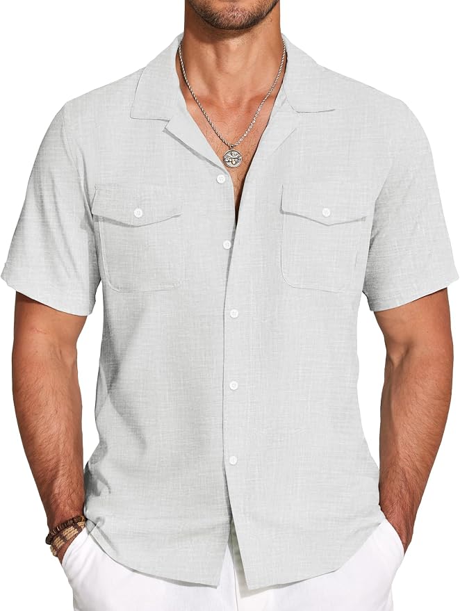 Linen Camp Collar Shirt