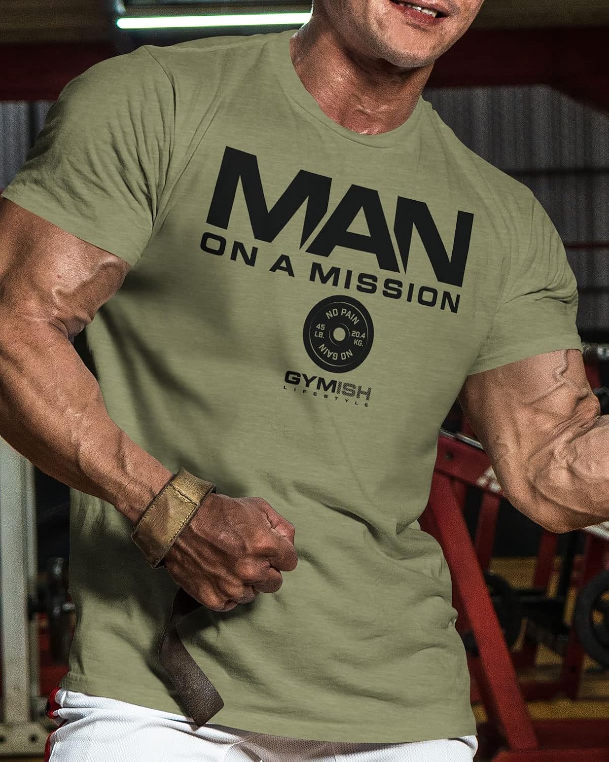 Man on Mission Workout Shirts for Men, Motivational Gym Funny Lifting T-Shirts - Image 2