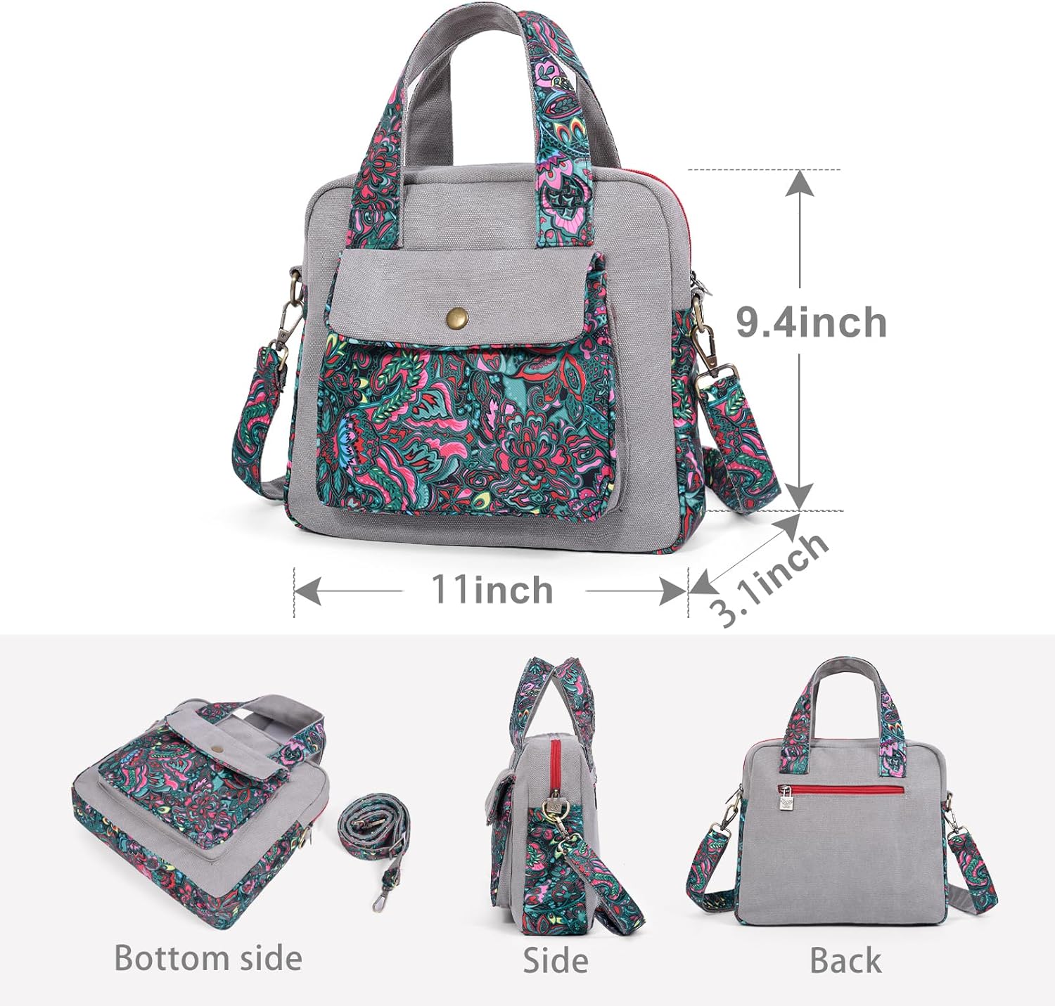 Black Butterfly Premium Canvas Shoulder Bag, Top Handle for Women, Lightweight Handbag, Small Style Crossbody