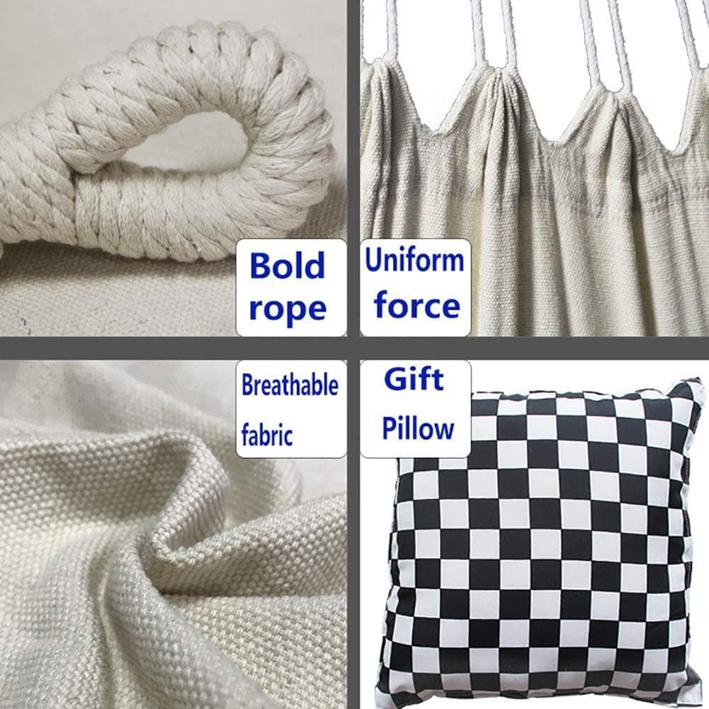 Lightweight and Easily Portable Hammock Chair, 120kg Capacity Hanging Swing for Indoor,Outdoor,Bedroom,Patio,Yard, Garden