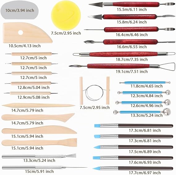Wishlink Pottery Tools 30 Pieces Clay Tools Ceramic Clay Tools