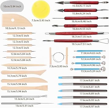 Wishlink Pottery Tools 30 Pieces Clay Tools Ceramic Clay Tools