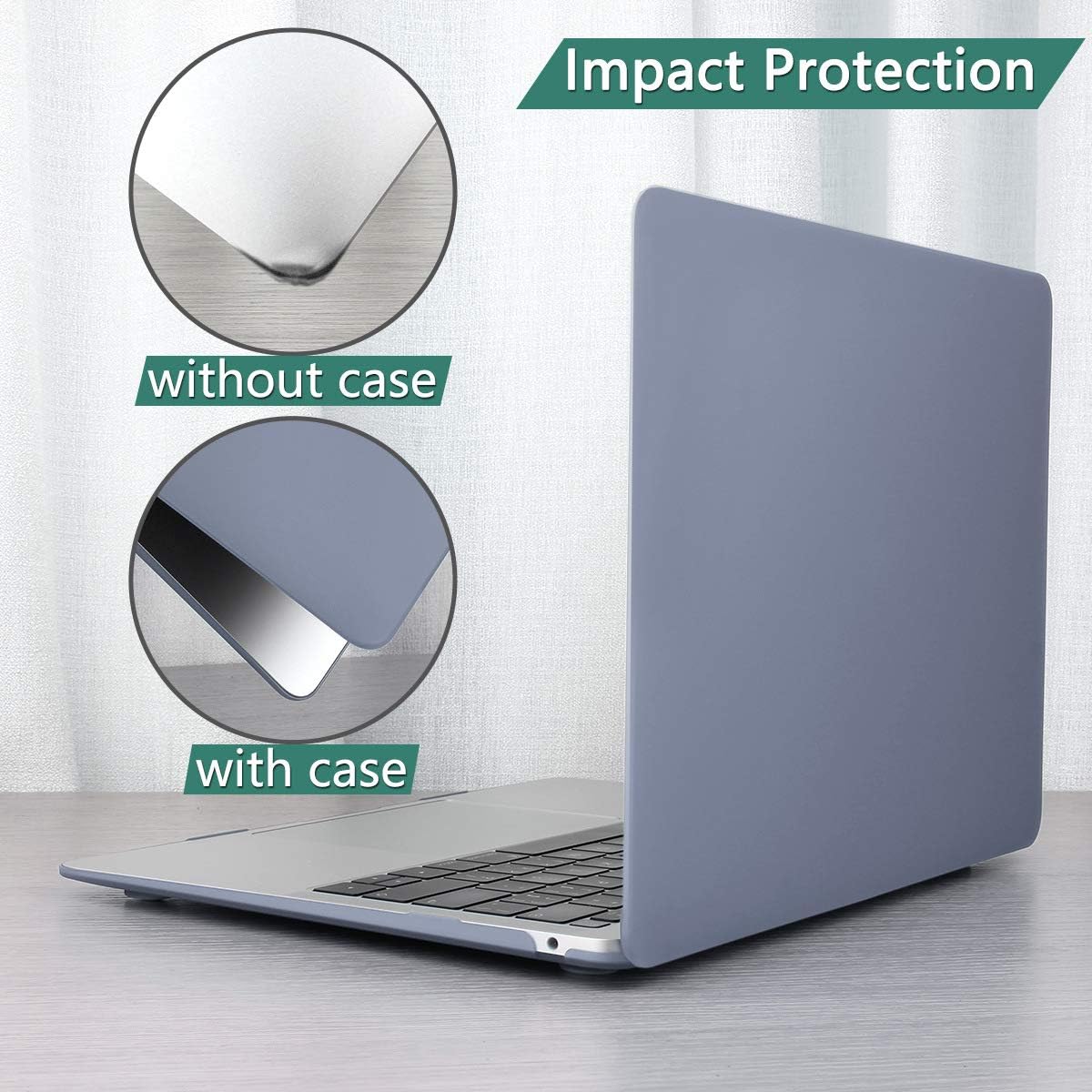 Review Product Dongke MacBook Air 13 inch Case 2020 2019 2018 Release Model: A2337/A2179/A1932, Rubberized Frosted Matte Hard Shell Cover Case for MacBook Air 13.3 inch with Retina Display Touch ID - Lavender Gray