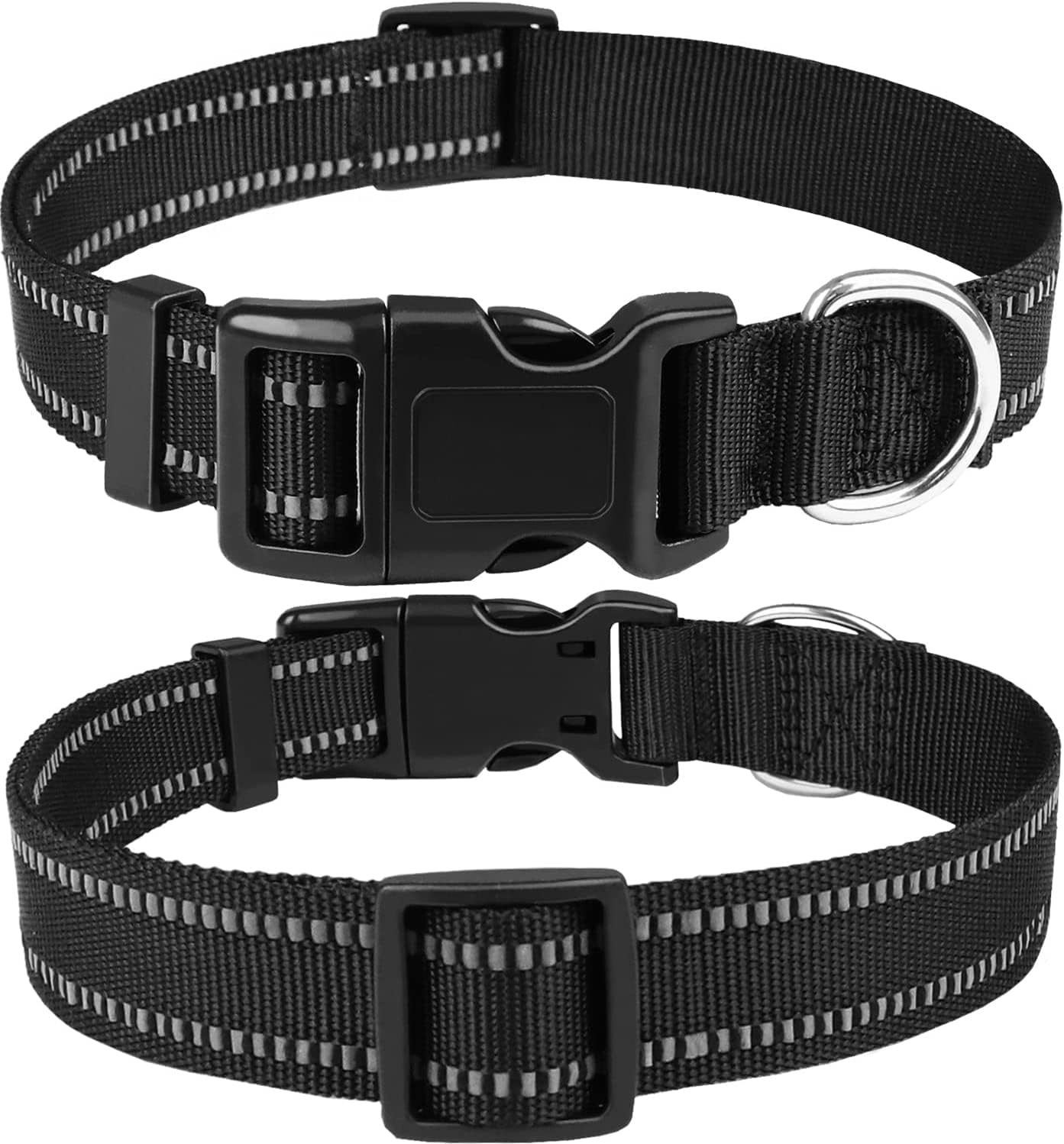 BANSHAN dog collar, reflective dog collar, suitable for small and medium-sized dogs, soft Neoprene adjustable basic dog collar, dog collar, with quick release buckle, S, 2cm/30-40cm