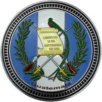 4 inch Guatemala Flag Metal Car Emblem, Blue and White, Universal Fit Auto Badge with Adhesive Backing for Front and Rear Display