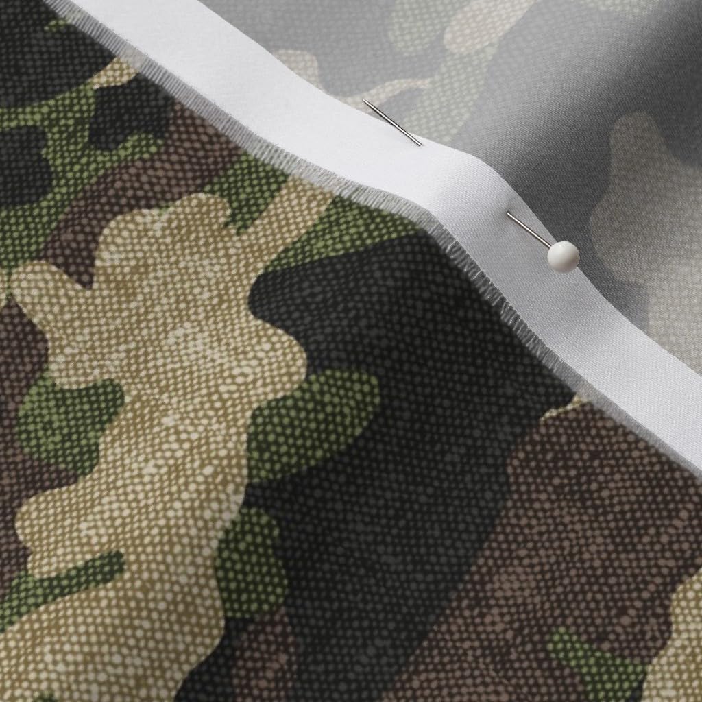 Spoonflower Fabric - Camouflage Hunting Olive Green Military Fatigues Camo Combat Uniform Printed on Organic Cotton Sateen Fabric by The Yard - Sewing Quilting Apparel Home Decor