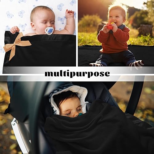 Miniatura 8 de Pro Goleem Manta de vellón para bebé con ribete satinado de 2 pulgadas, manta de felpa suave antiestática para niños y niñas, regalos de Navidad