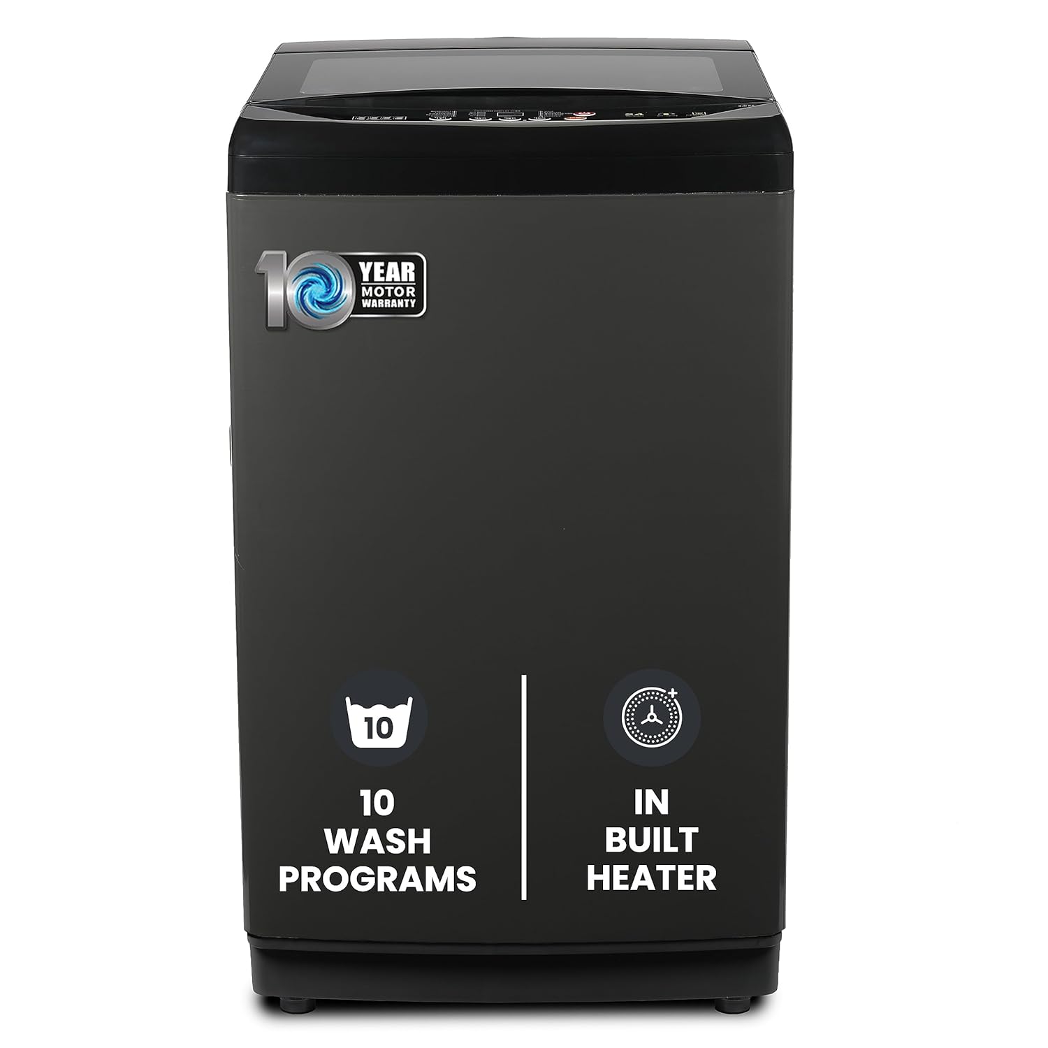 NU 8 Kg Fully Automatic Top Load Washing Machine with Soft Close Premium Toughened Glass Lid (WFTLM80GD, Inox Grey)