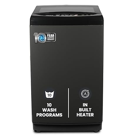 NU 8 Kg Fully Automatic Top Load Washing Machine with Soft Close Premium Toughened Glass Lid (WFTLM80GD, Inox Grey)